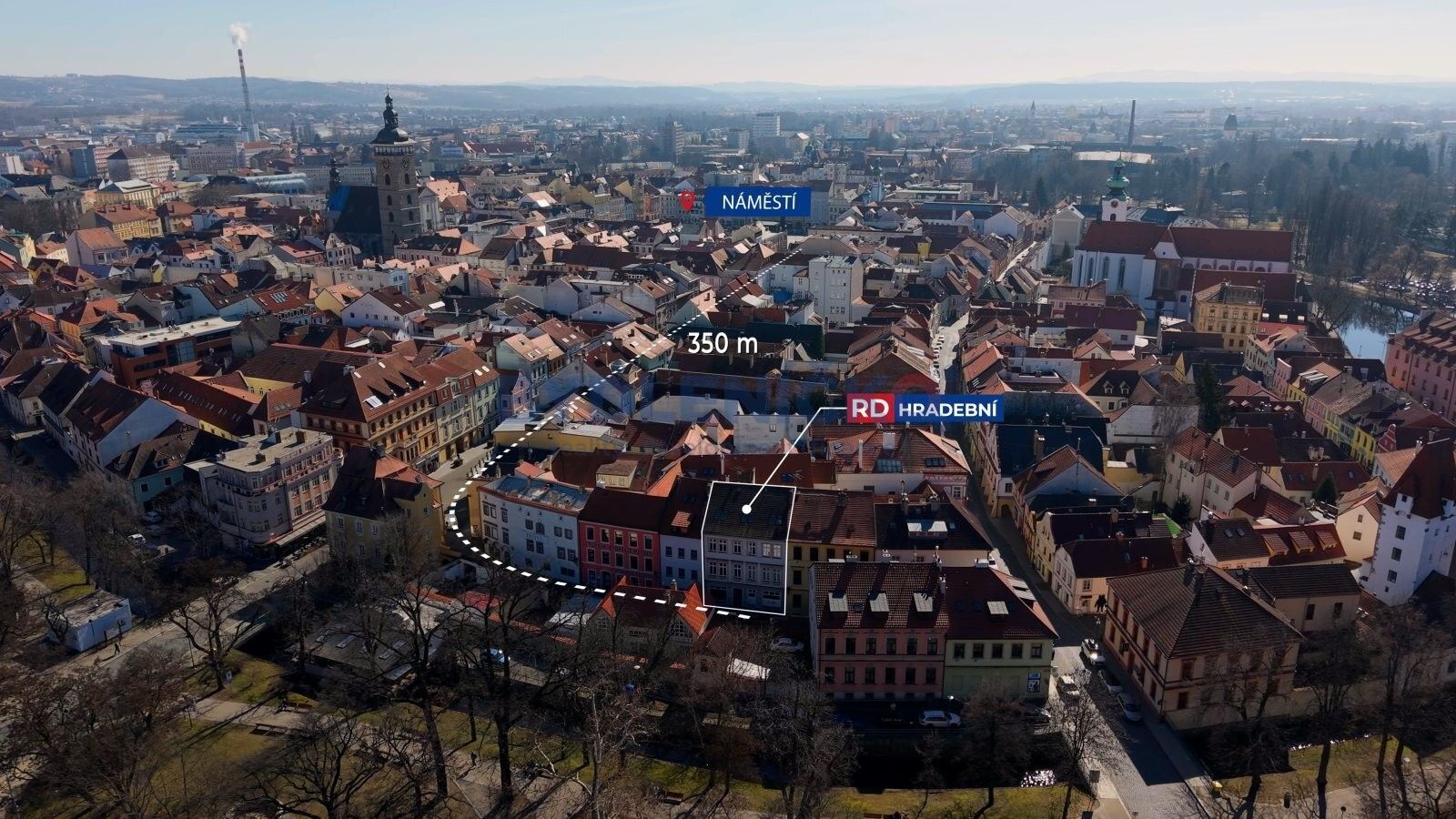 Činžovní domy, Hradební, České Budějovice, 421 m²