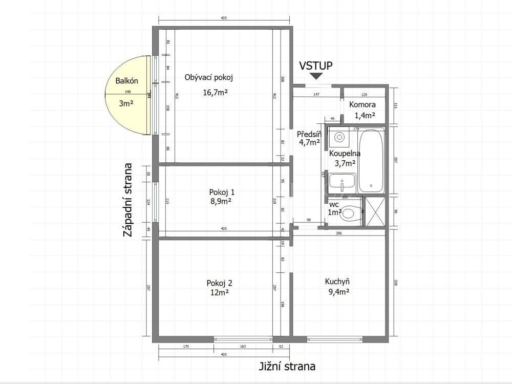 3+1, Loučovice, 63 m²