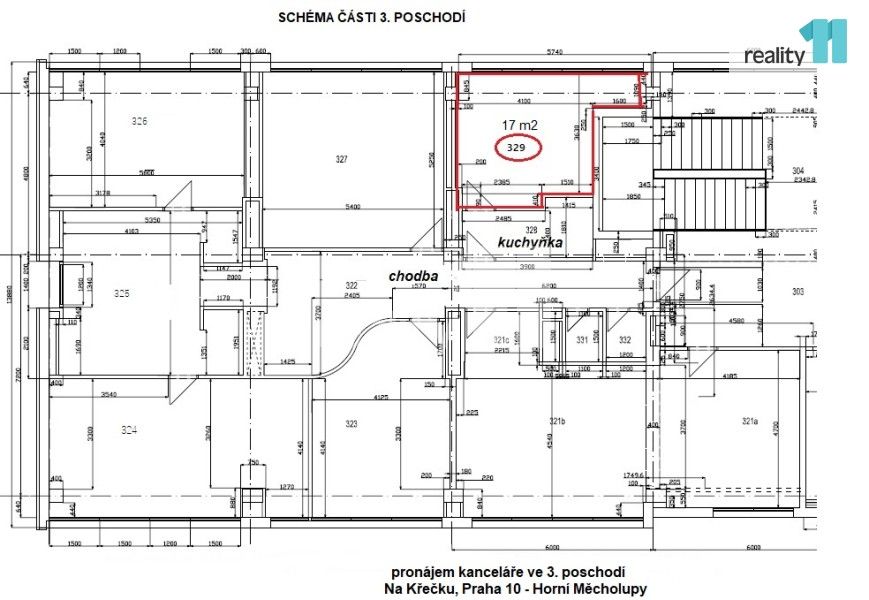 Pronájem kancelář - Na křečku, Praha, 17 m²