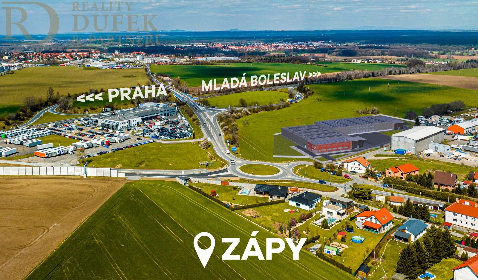 Pronájem sklad - Zápy, 2 200 m²