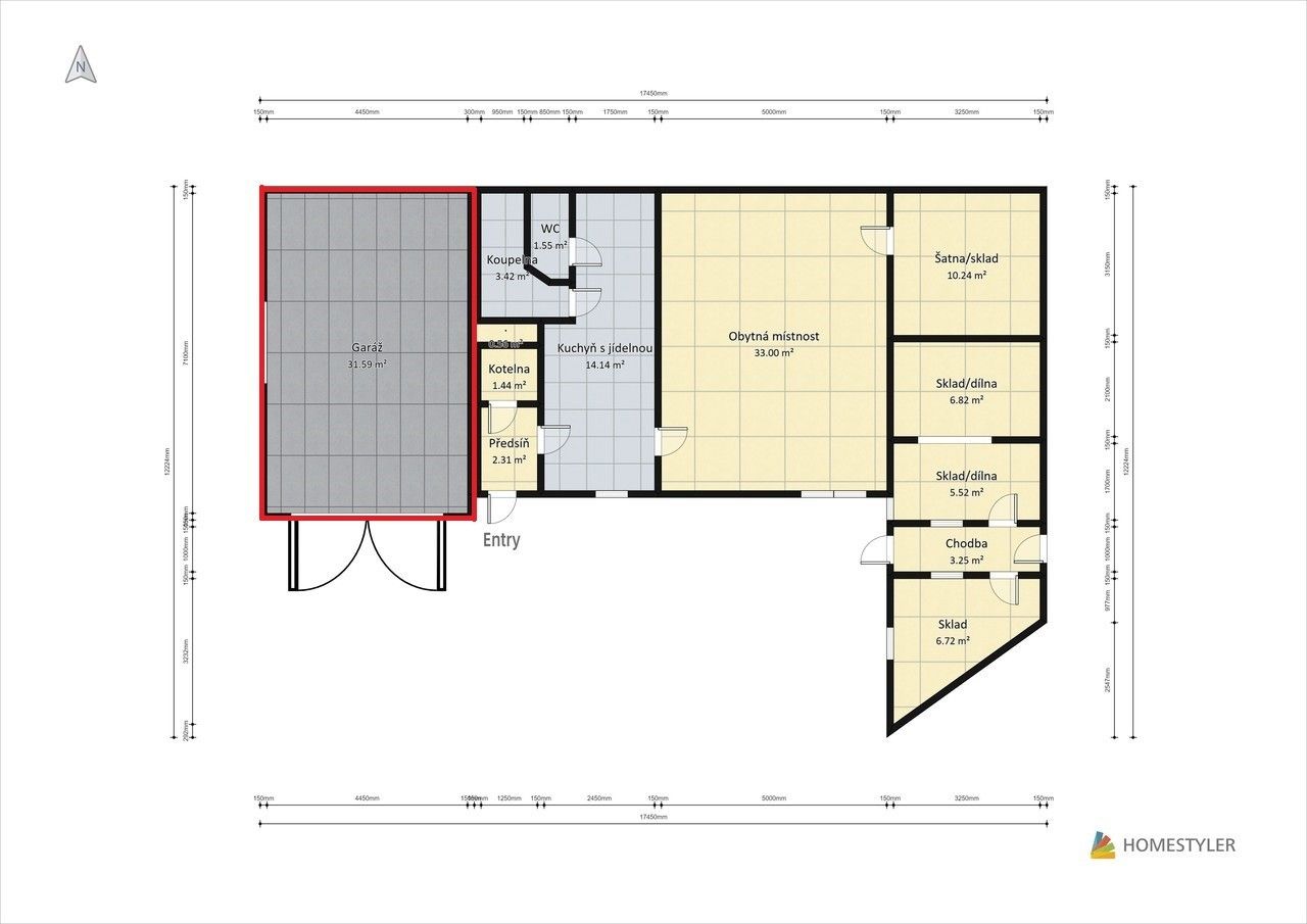 Garáže, Zahradnická, Litoměřice, 31 m²