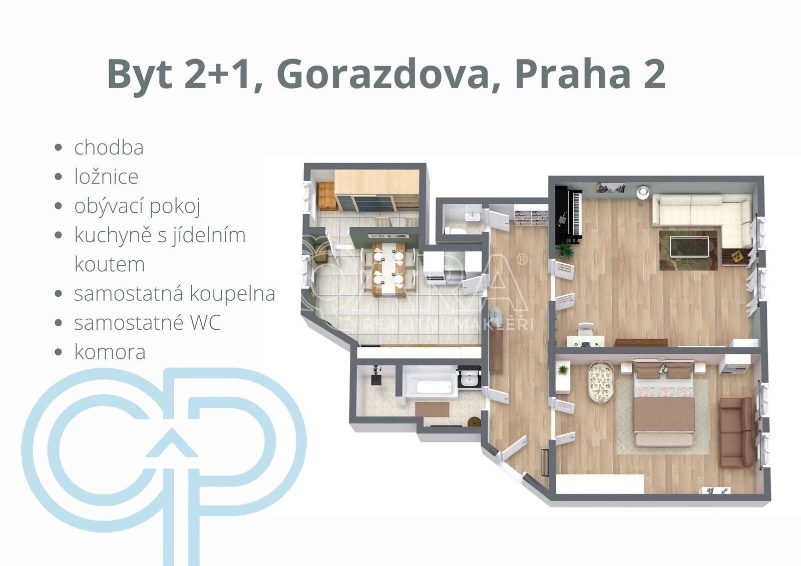 Prodej byt 2+1 - Gorazdova, Praha, 106 m²