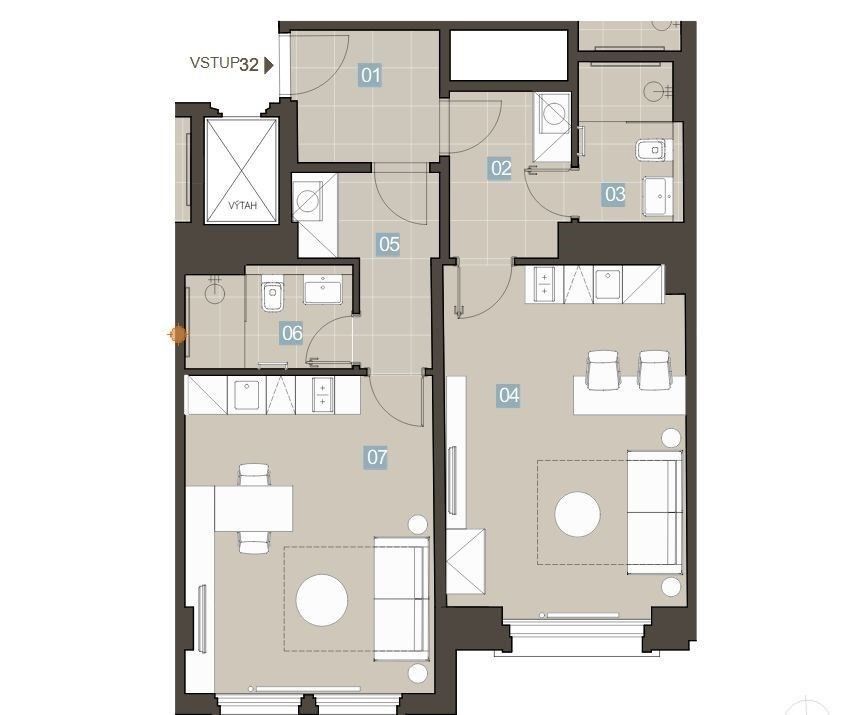 2+kk, Vinohrady, Praha, 68 m²