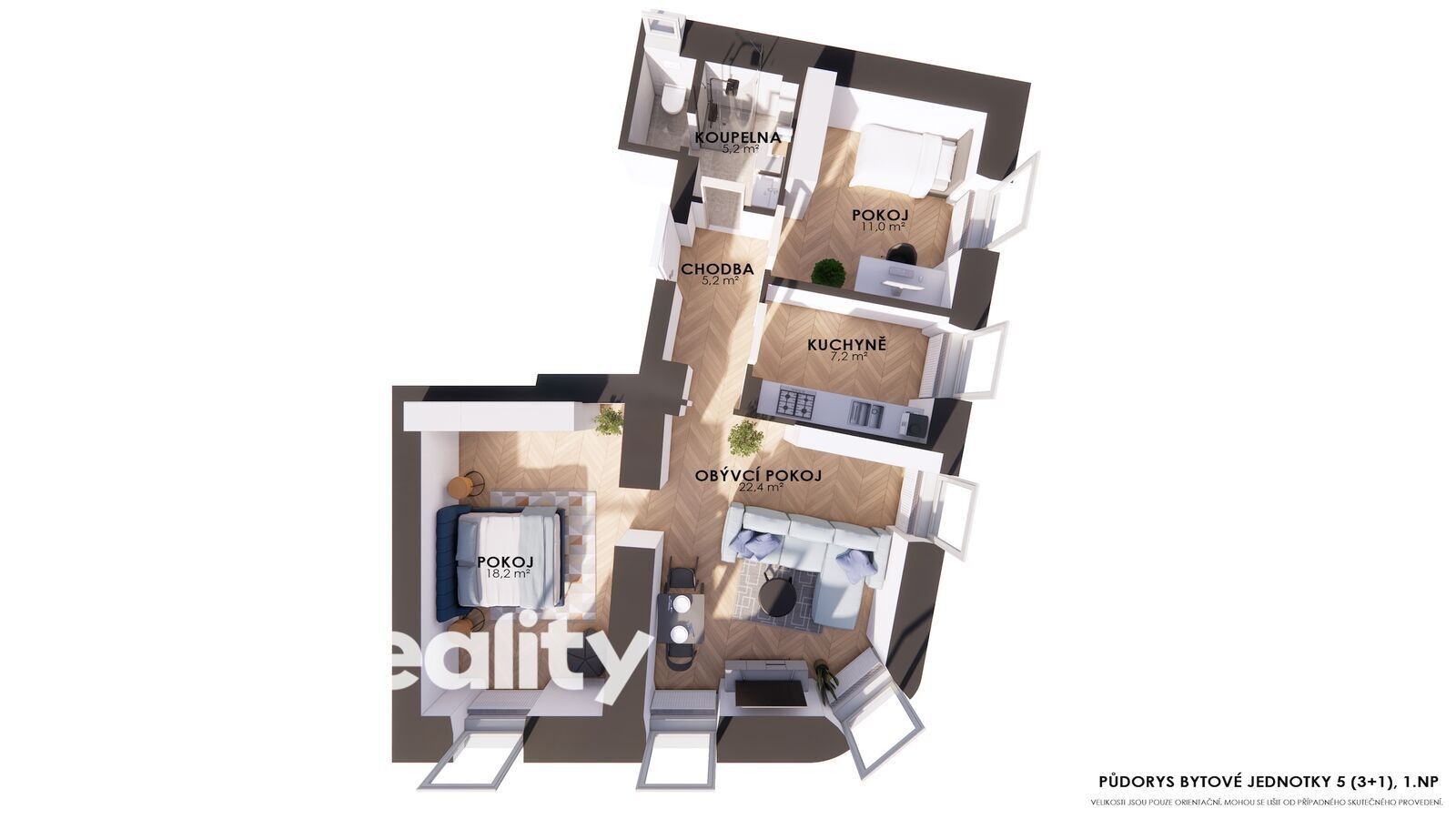 Prodej byt 3+1 - Úsobí, 64 m²