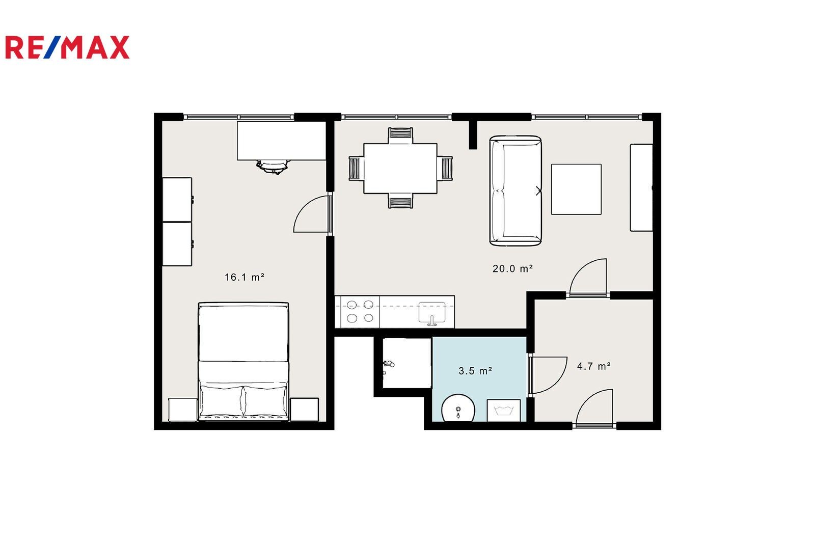 Prodej byt 2+kk - náměstí Sítná, Kladno, 44 m²