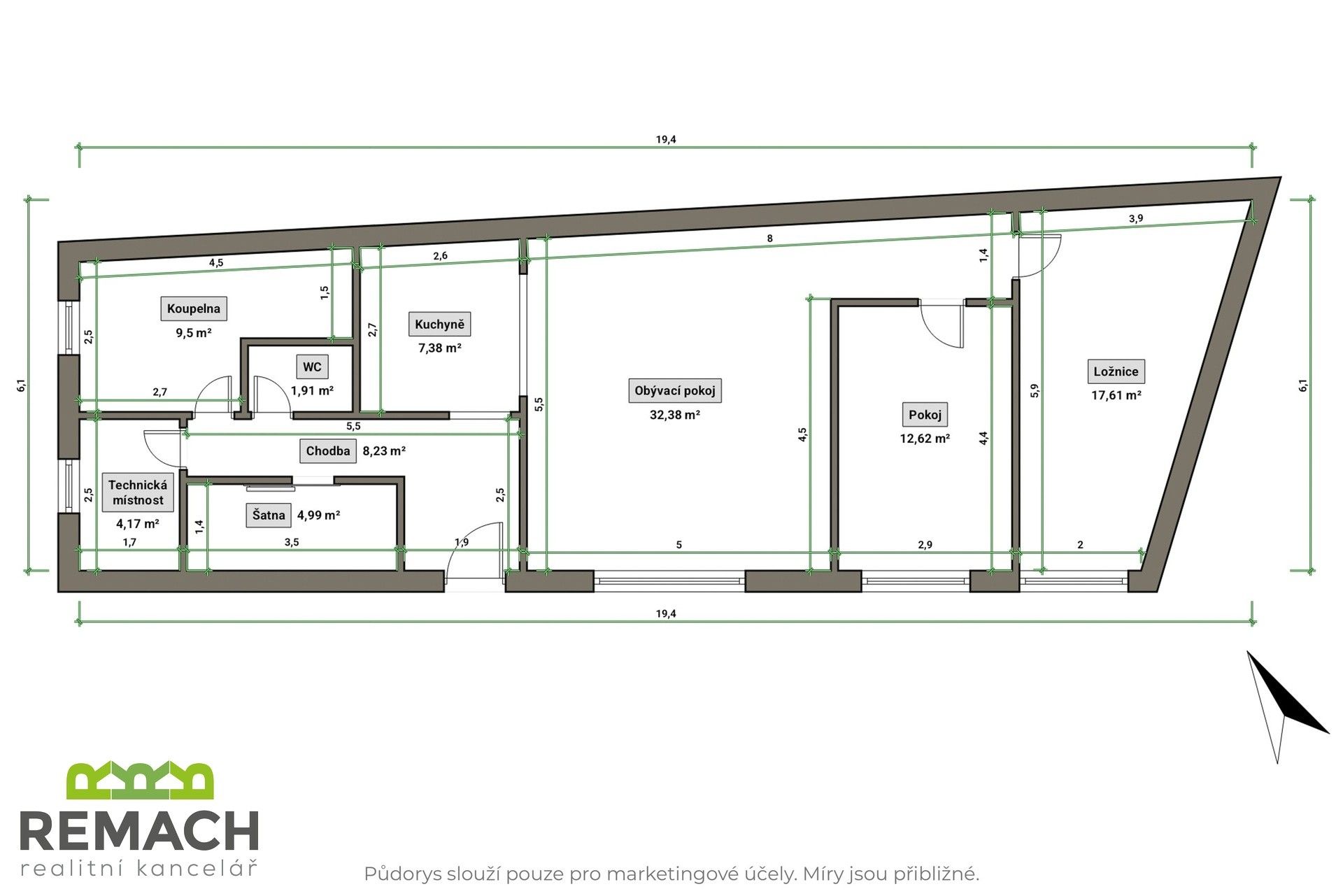 3+kk, Staré Město, 134 m²