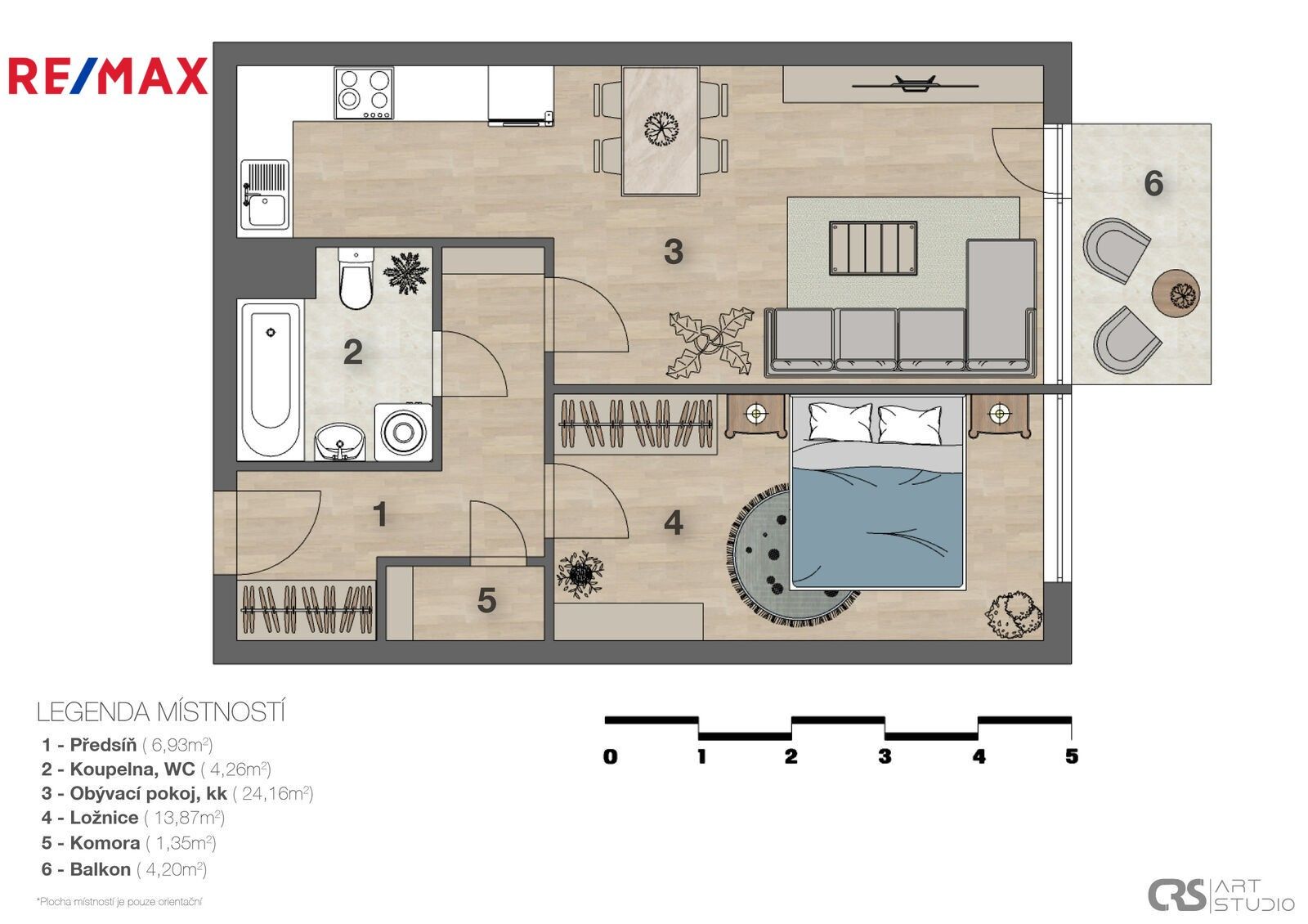 2+kk, U Hostavického potoka, Praha, 51 m²