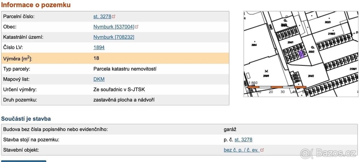 Prodej garáž - Nymburk, 288 02, 18 m²