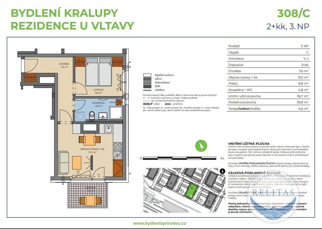 2+kk, Nádražní, Kralupy nad Vltavou, 40 m²