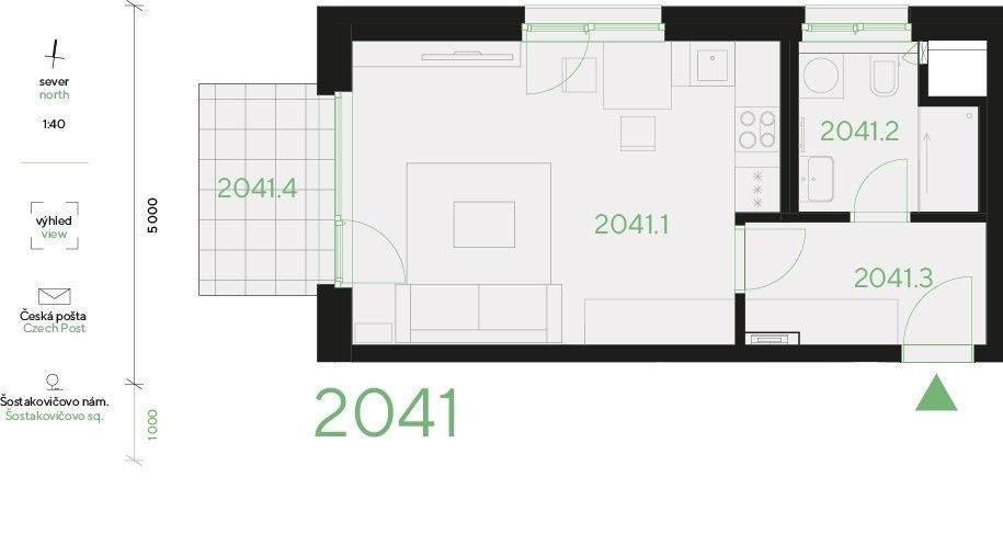 Prodej byt 1+kk - Hábova, Praha, 34 m²