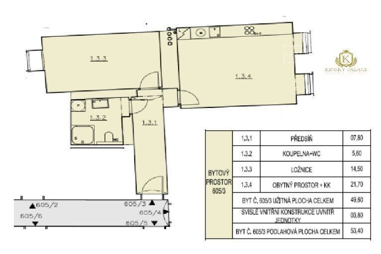 Prodej byt 2+kk - Kmochova, Praha, 53 m²