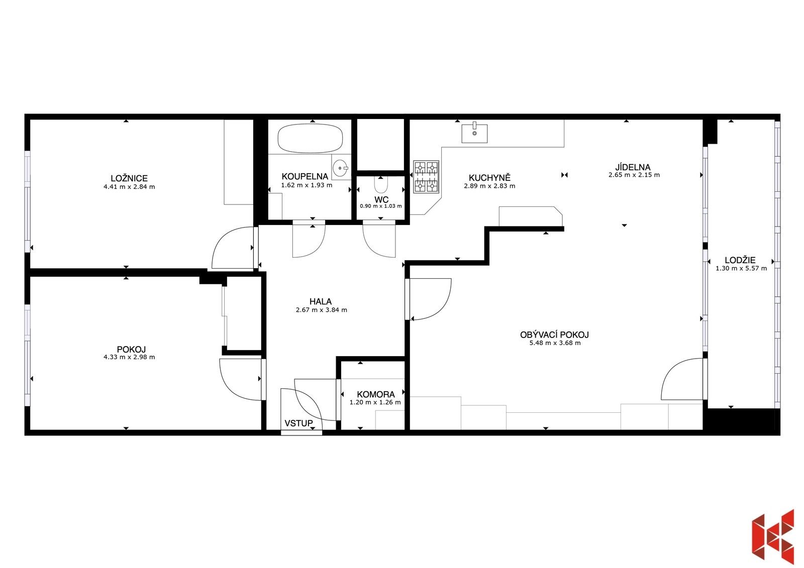 3+1, Zimova, Praha, 69 m²