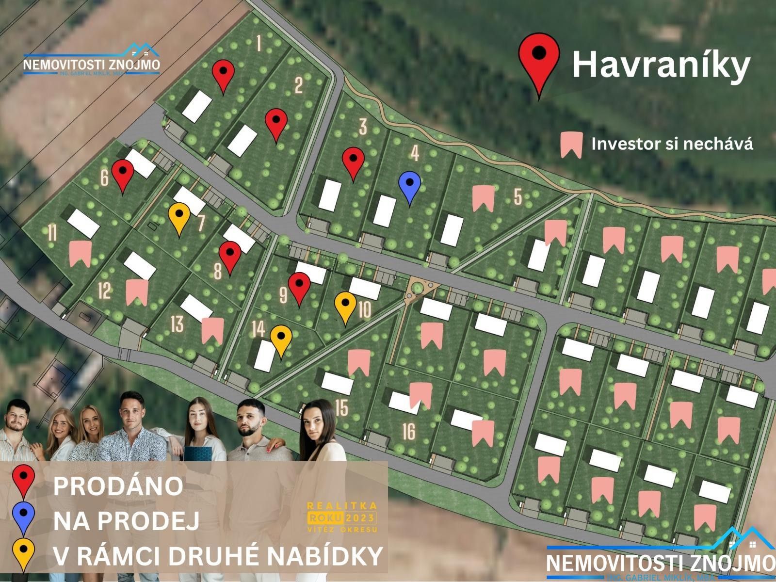 Pozemky pro bydlení, Havraníky, 1 677 m²