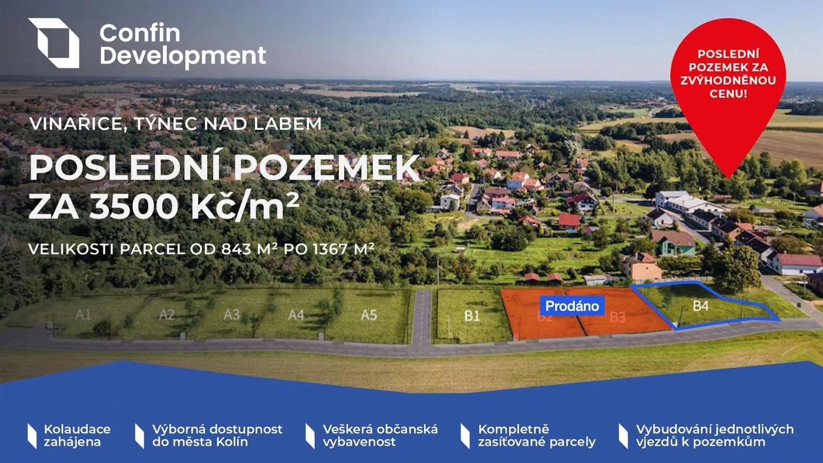 Pozemky pro bydlení, Týnec nad Labem, 878 m²