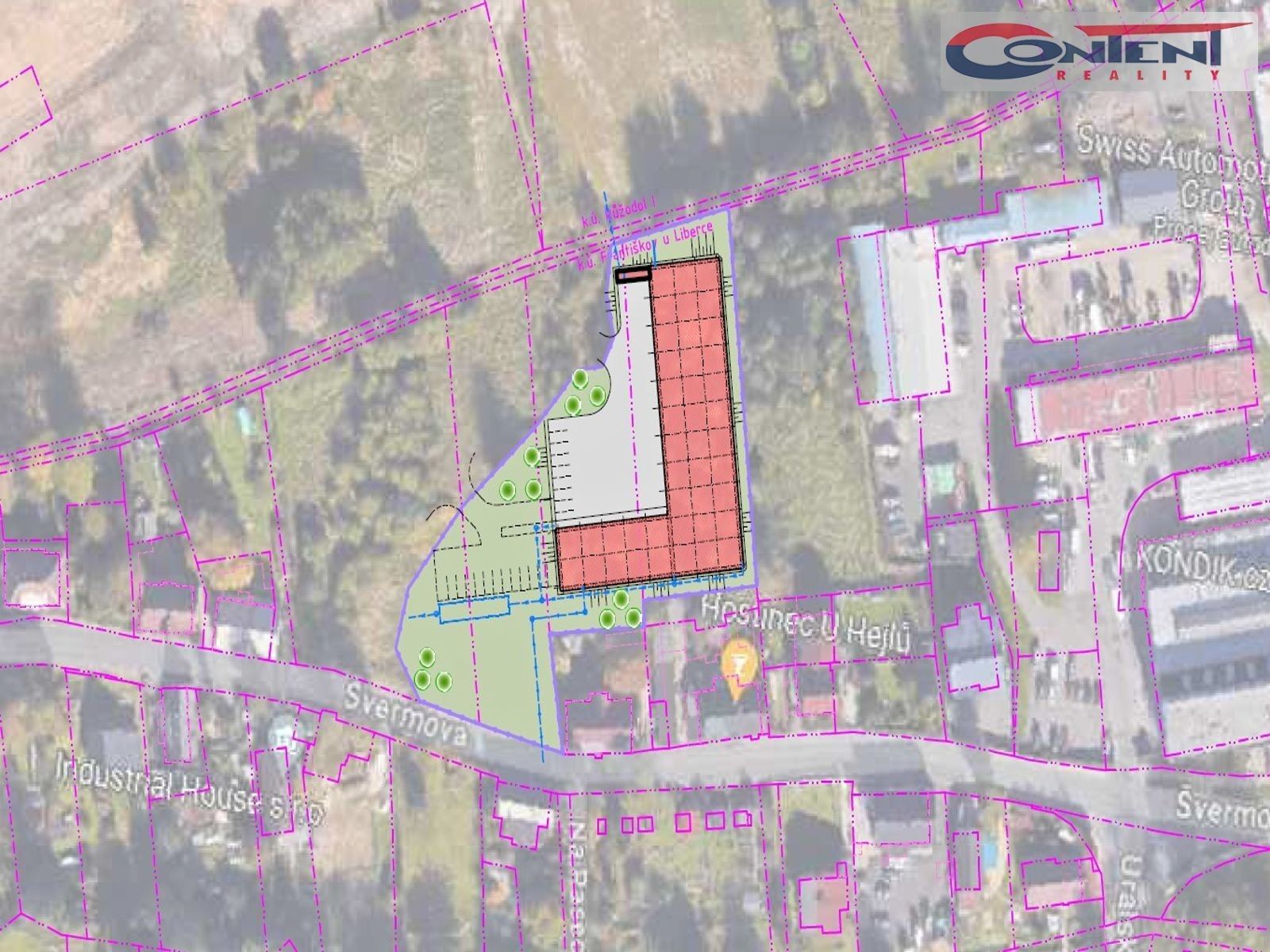 Prodej komerční pozemek - Švermova, Liberec, 6 225 m²