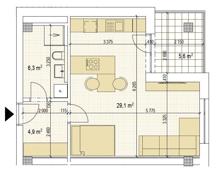 Pronájem byt 1+kk - Třebíč, 674 01, 42 m²