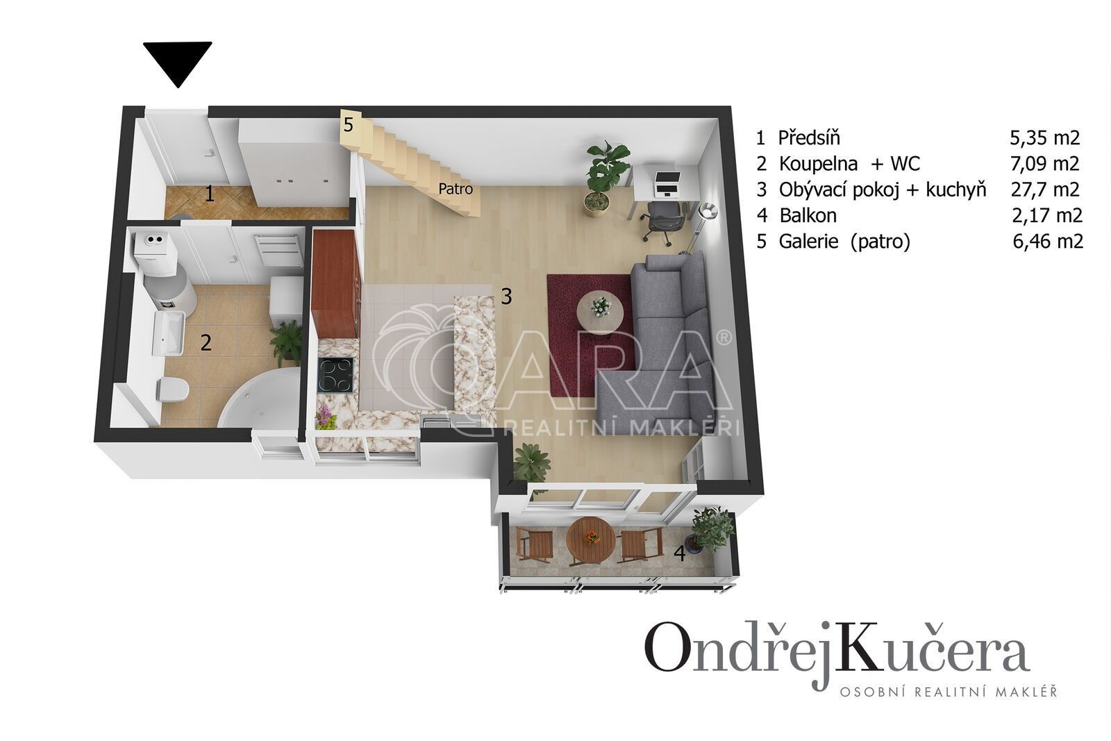 Prodej byt 1+kk - Jabloňová, Praha, 49 m²