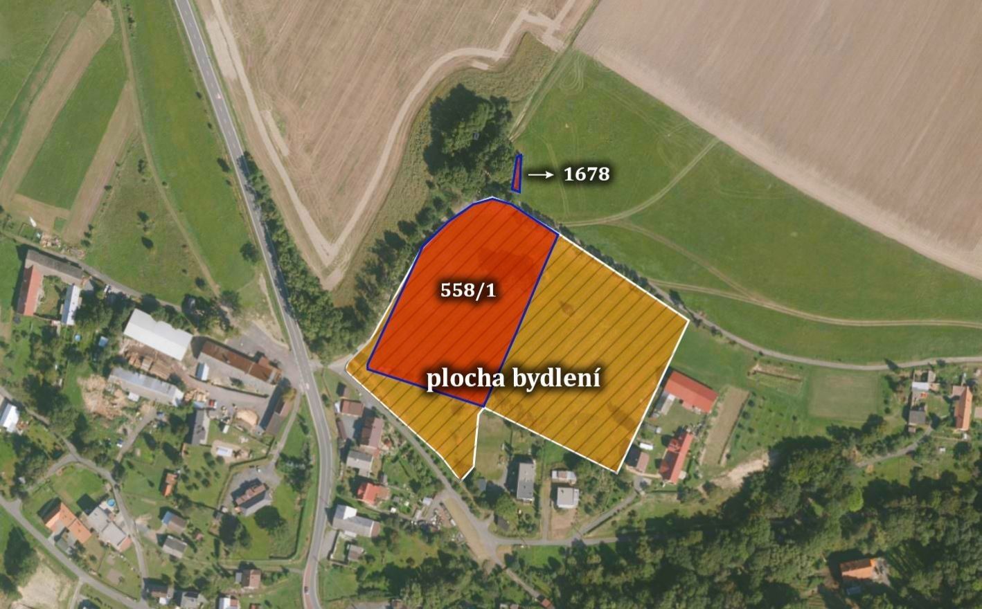 Pozemky pro bydlení, Vrchy, 6 990 m²