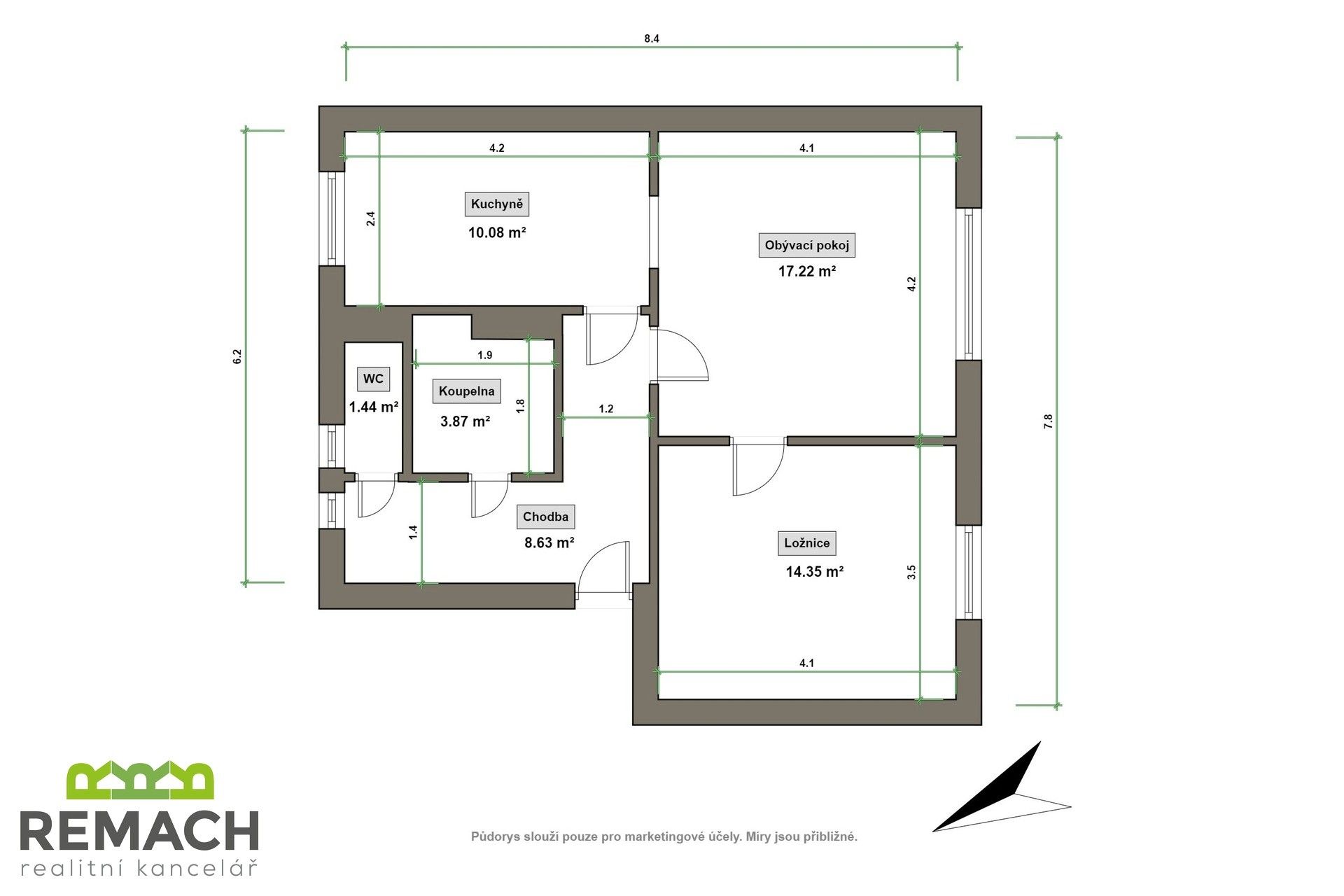 Pronájem byt 2+1 - Zerzavice, Staré Město, 61 m²