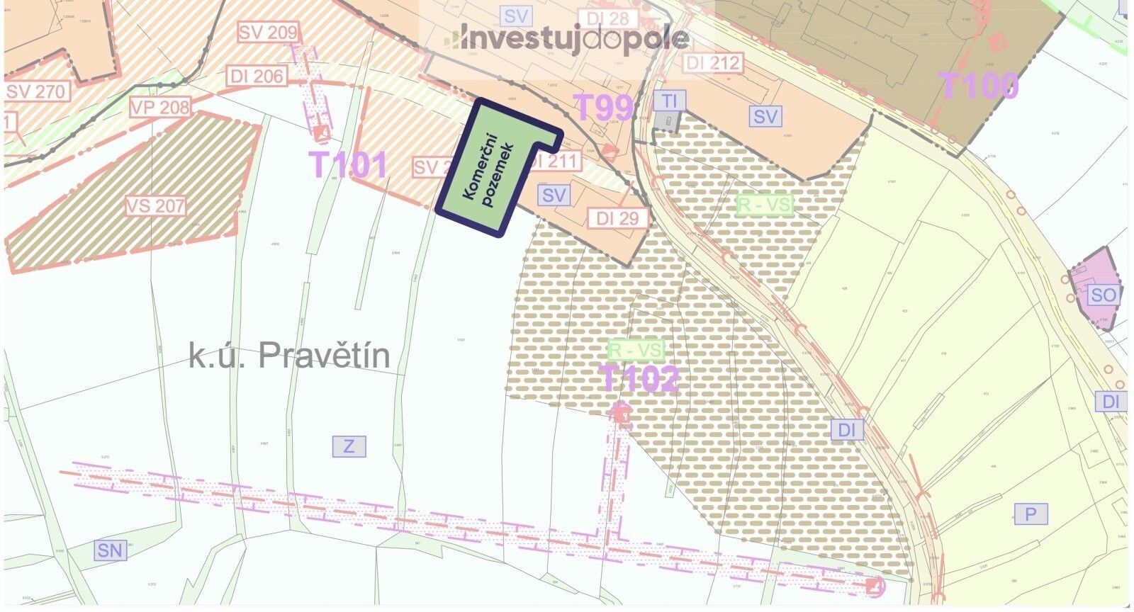 Prodej komerční pozemek - Pravětín, Vimperk, 5 164 m²
