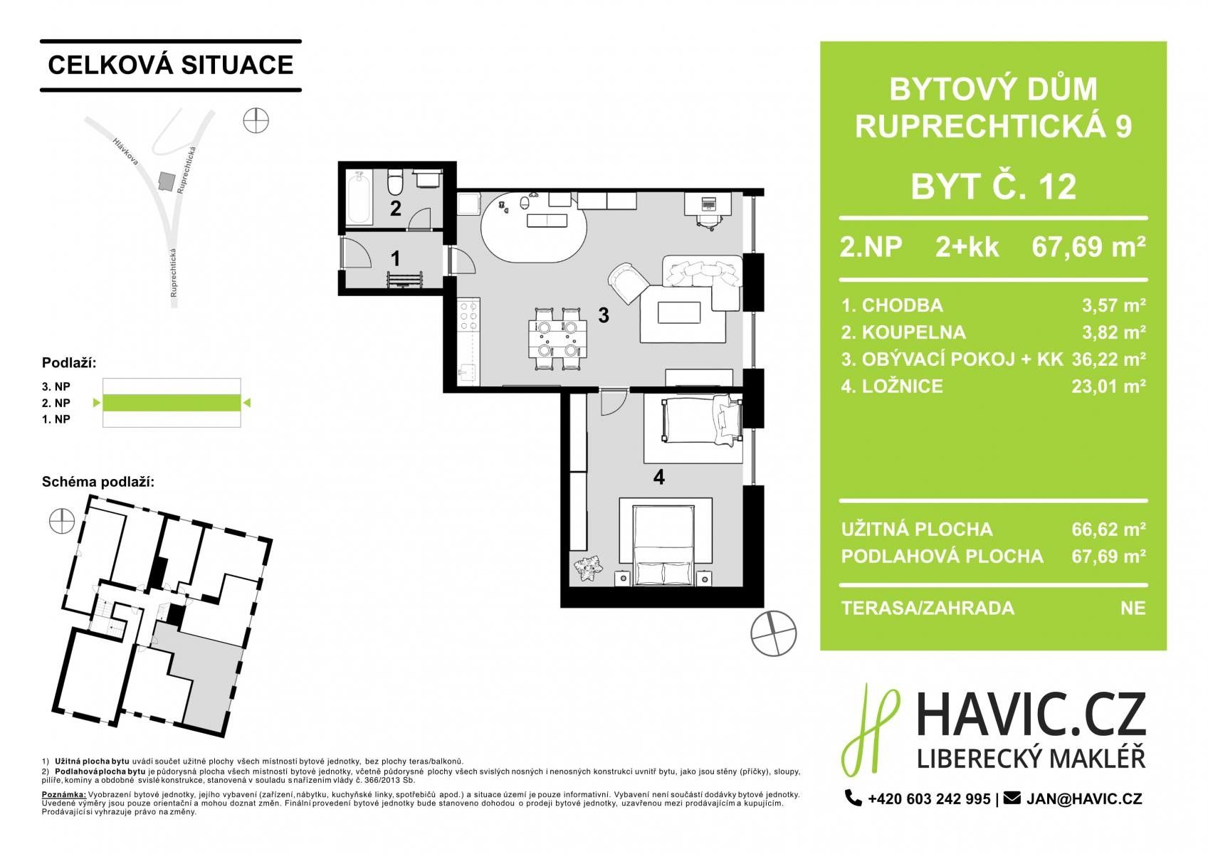 Prodej byt 2+kk - Ruprechtická, Liberec, 67 m²