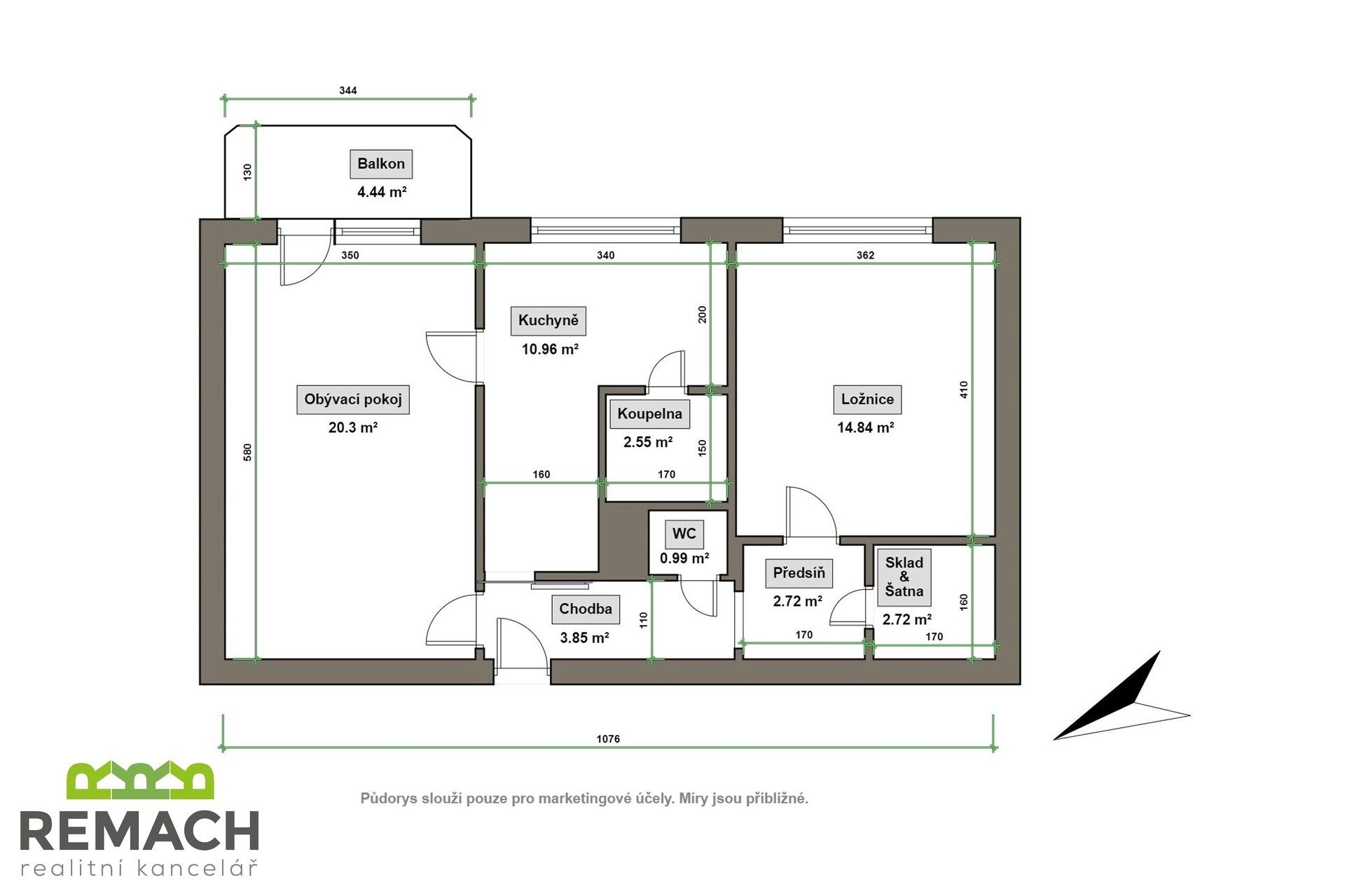 Pronájem byt 2+1 - Štěpnická, Uherské Hradiště, 61 m²