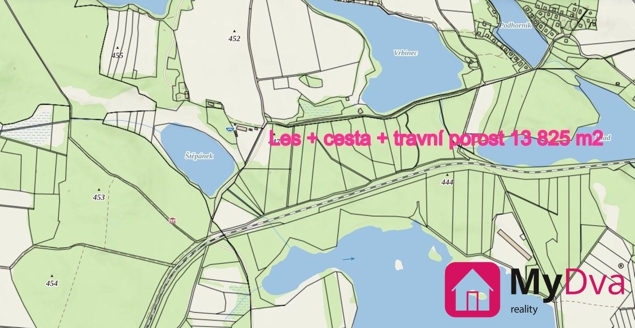 Lesy, Studenec, 13 825 m²