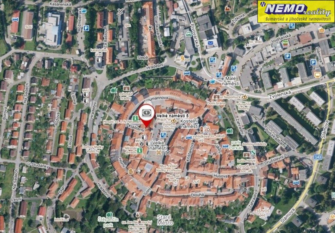 Pronájem restaurace - Velké náměstí, Prachatice, 150 m²