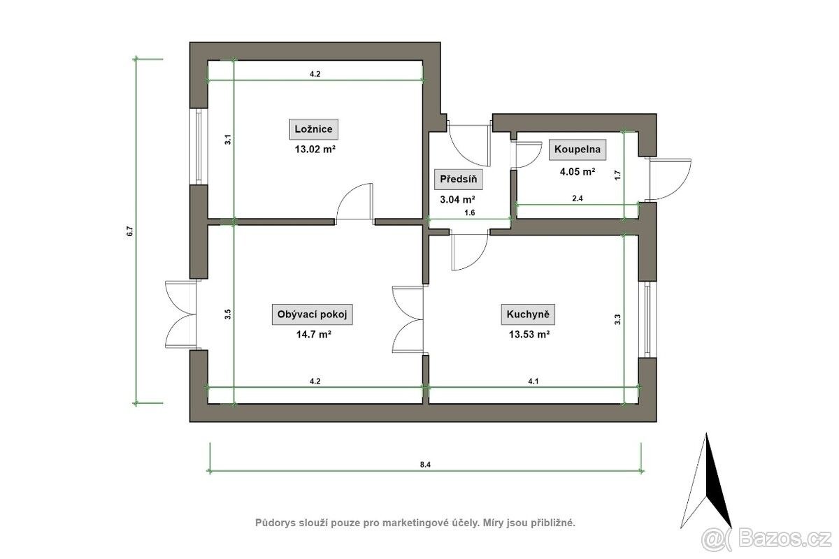 Prodej byt - Brumov-Bylnice, 763 34, 50 m²