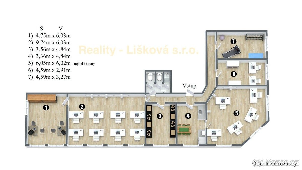 Pronájem kancelář - Ústí nad Labem, 400 01, 220 m²