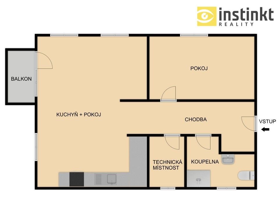 Prodej byt 2+kk - Vochov, 52 m²