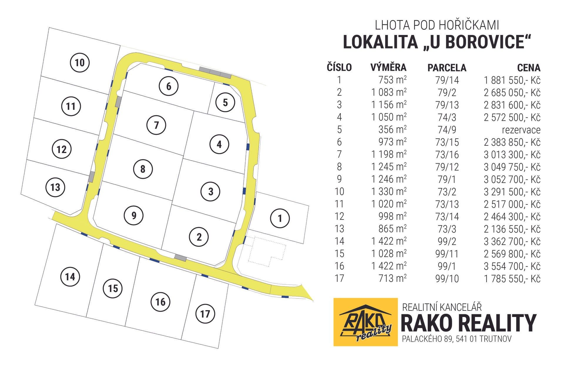 Pozemky pro bydlení, Lhota pod Hořičkami, 1 422 m²