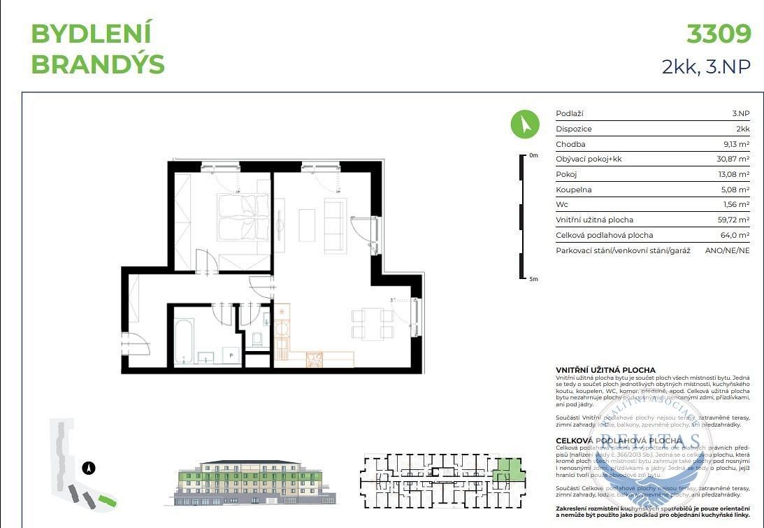 2+kk, Brandýs nad Labem-Stará Boleslav, 64 m²