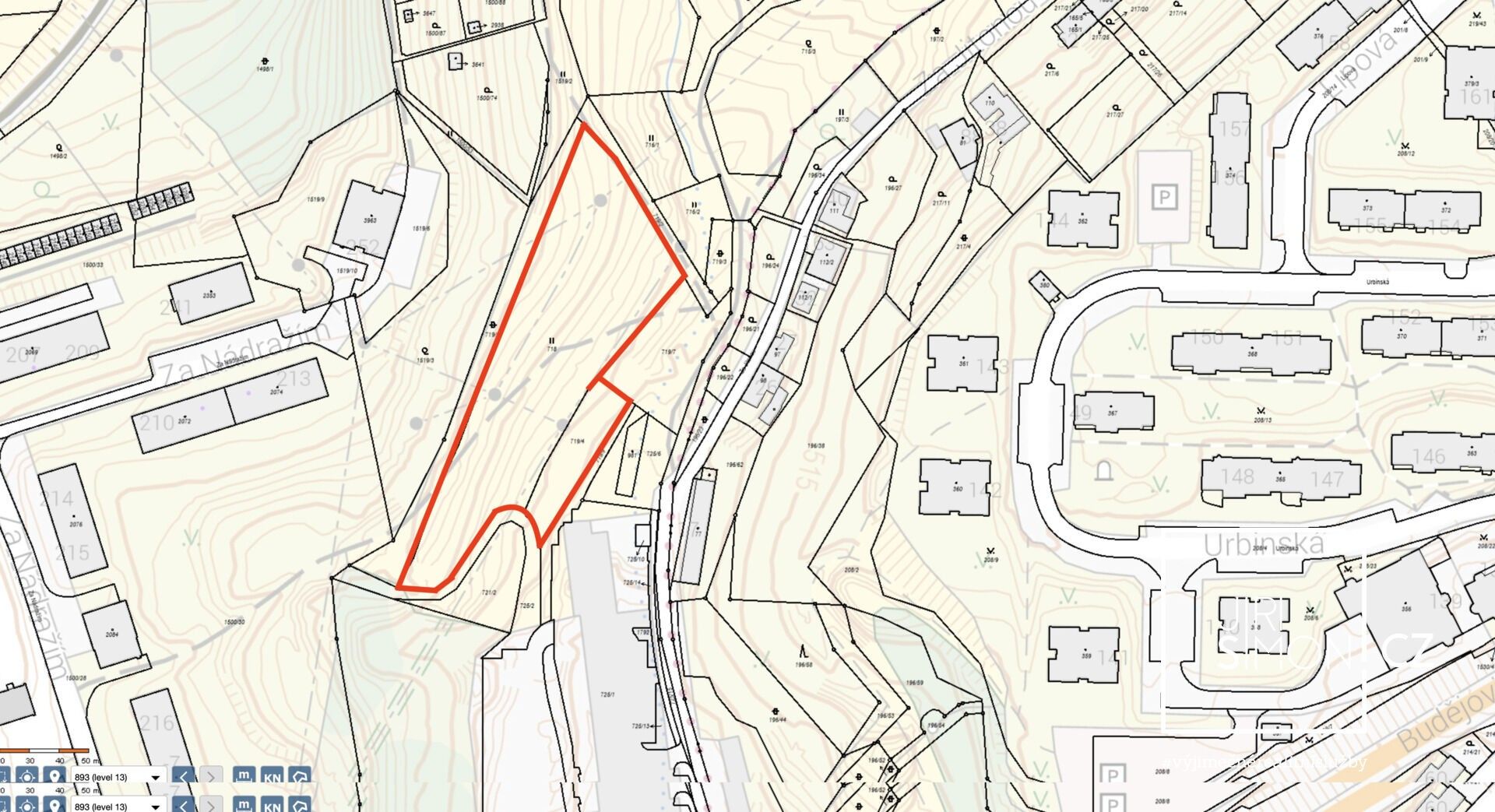 Prodej pozemek pro bydlení - Za Jitonou, Český Krumlov, 5 m²