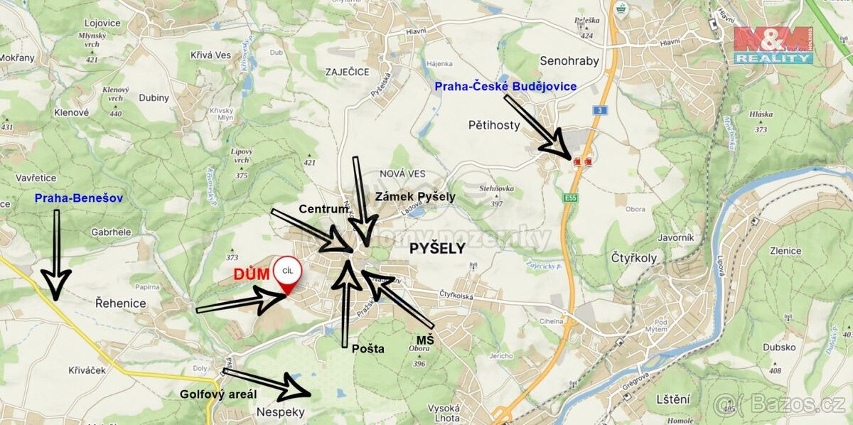 Prodej dům - Pyšely, 251 67, 2 786 m²