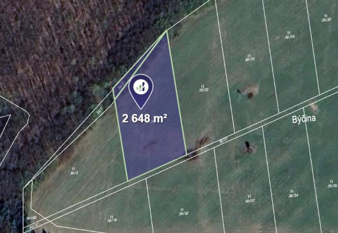 Louky, Staré Hutě, 2 648 m²