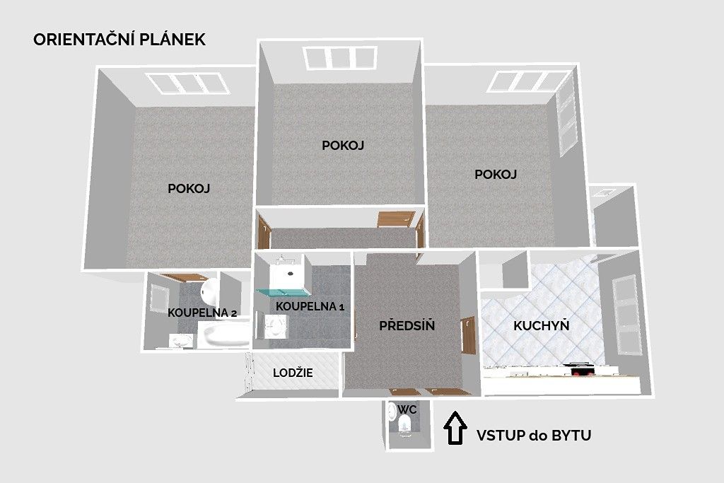 Pronájem byt 3+1 - Bořivojova, Olomouc, 90 m²