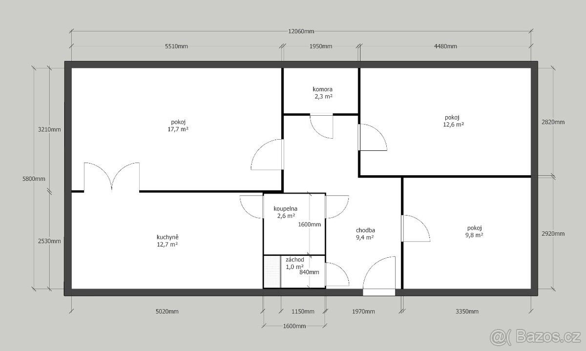 3+1, Kolín, 280 02, 71 m²