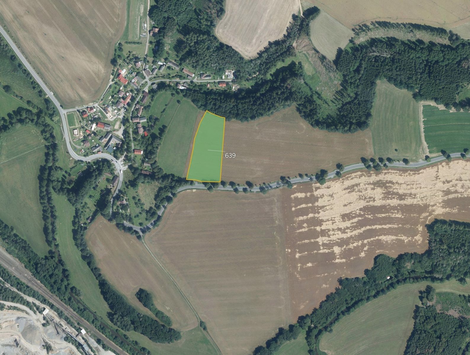 Zemědělské pozemky, Simtany, Pohled