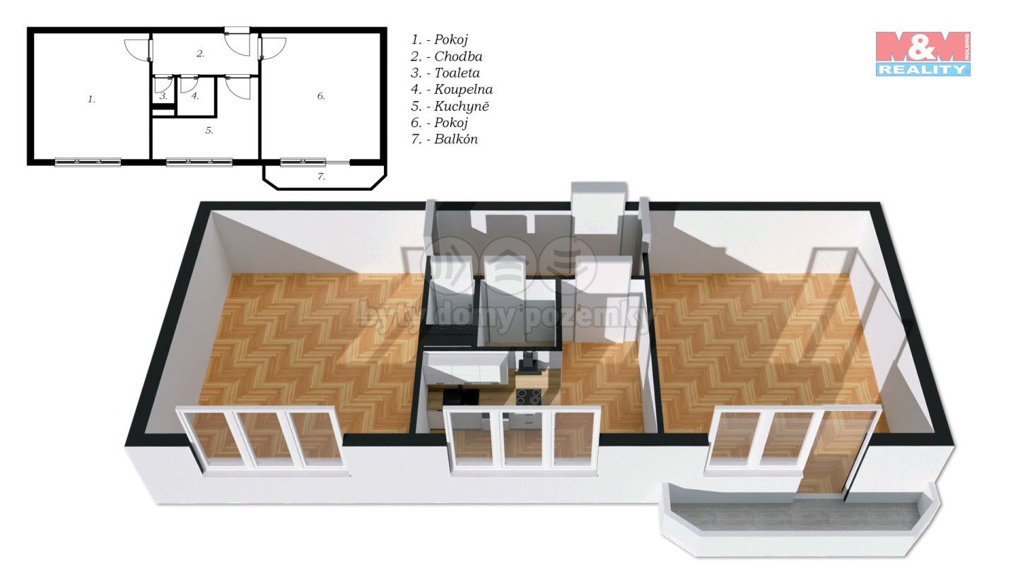 Pronájem byt 2+1 - J. B. Pecky, Prostějov, 50 m²