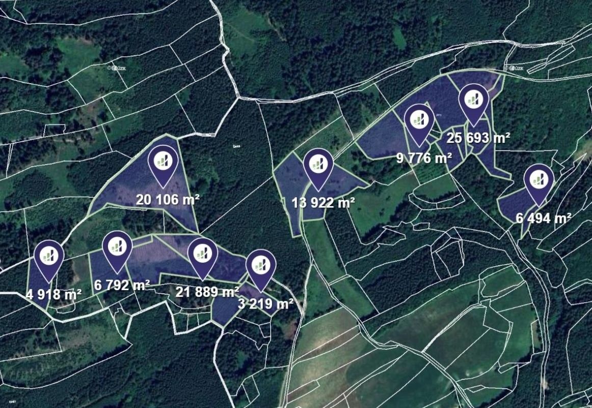 Lesy, Prlov, 83 309 m²