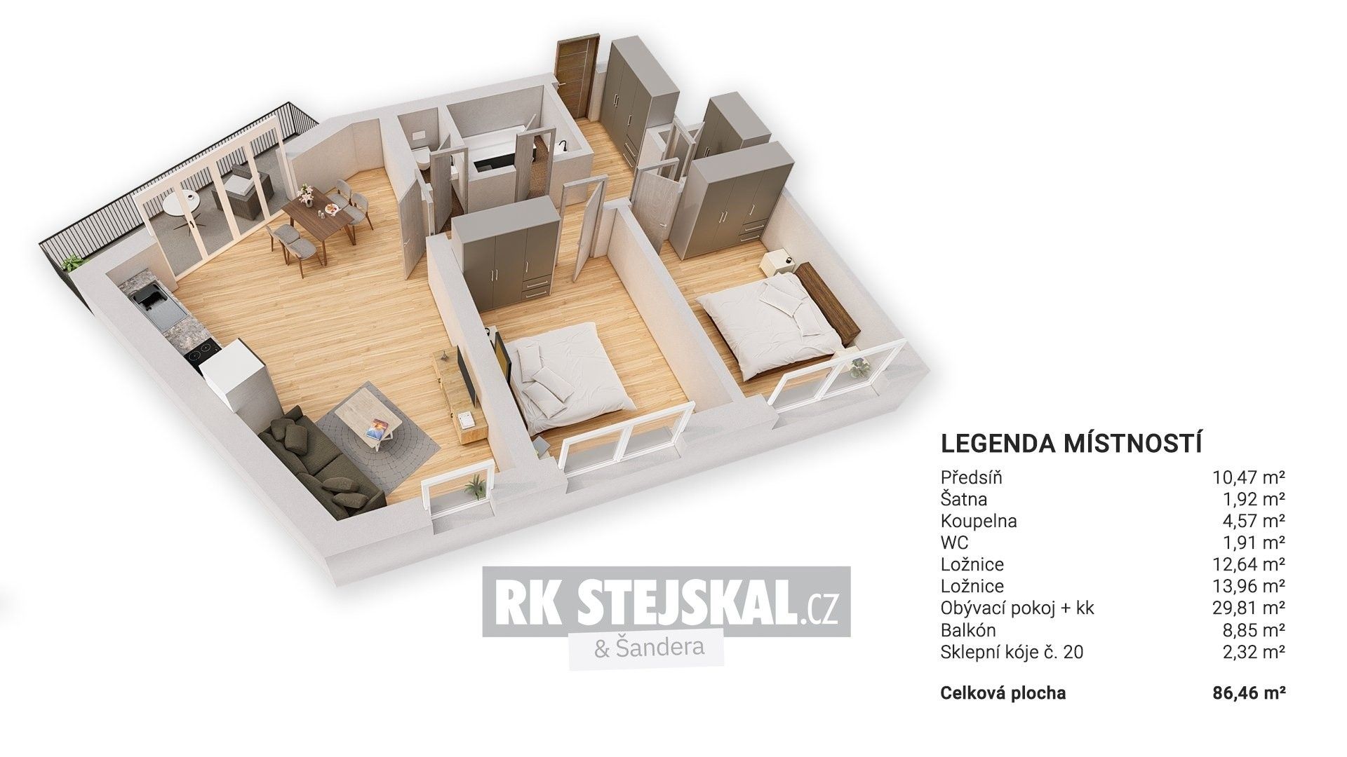 3+kk, Na Zlaté stoce, České Budějovice, 86 m²