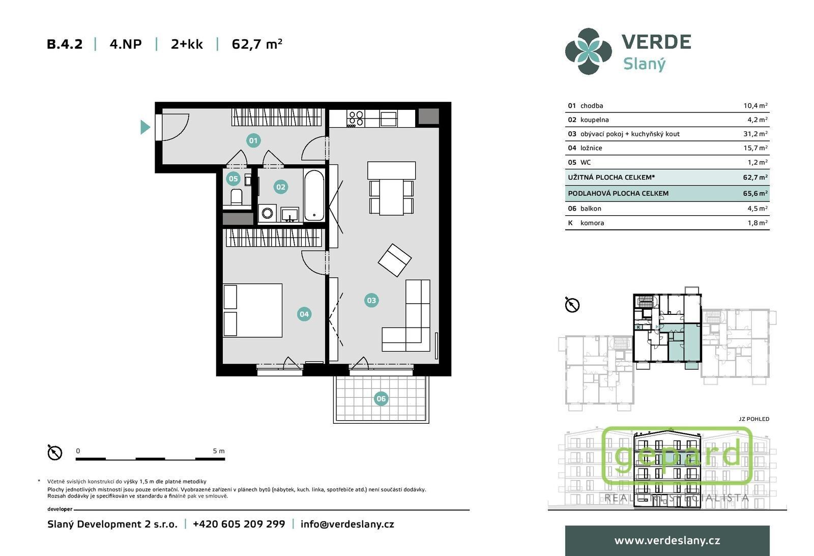 Prodej byt 2+kk - U Benaru,Kvíček,Slaný, 62 m²