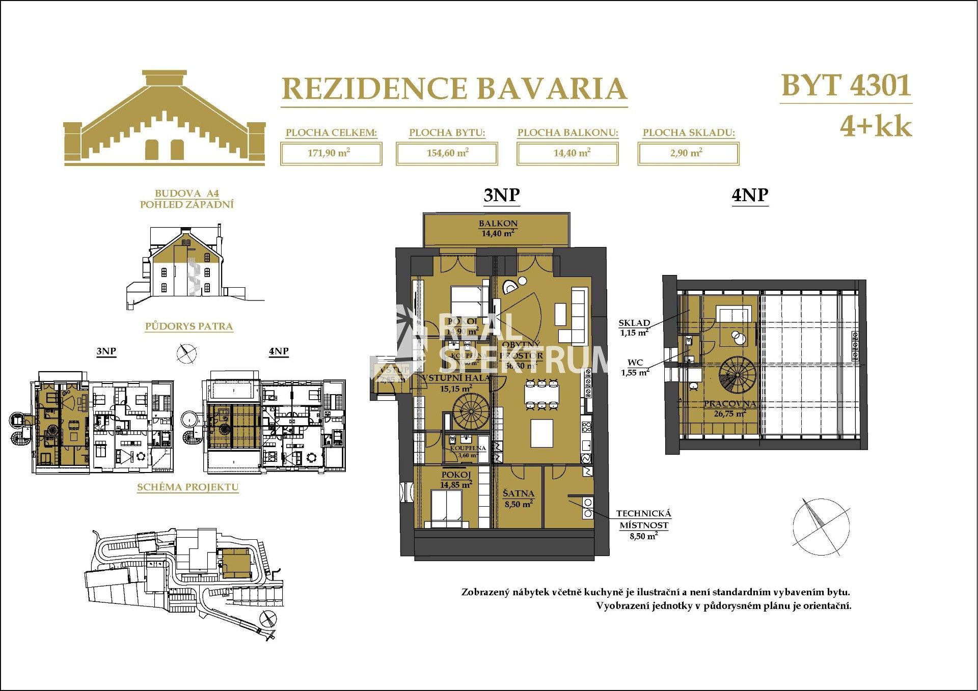 Prodej byt 4+kk - Jehnice, Brno, 163 m²