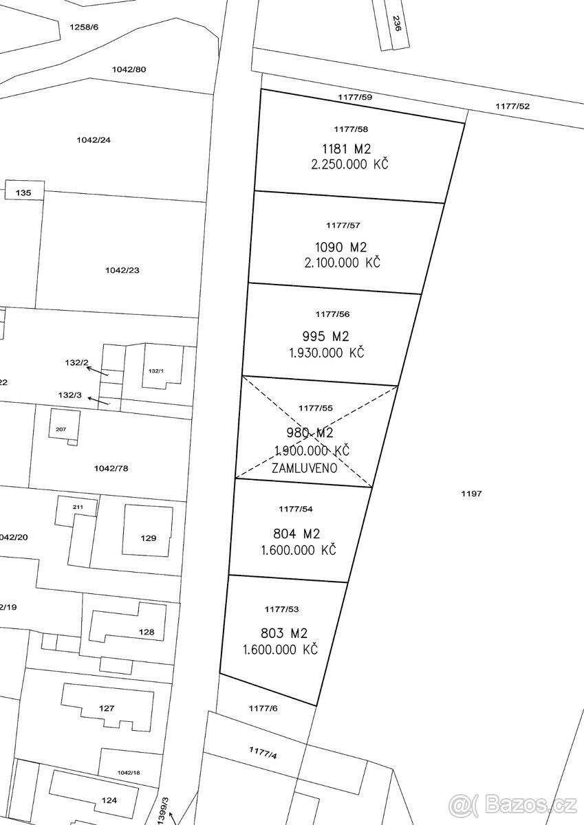 Pozemky pro bydlení, Blovice, 336 01, 1 181 m²