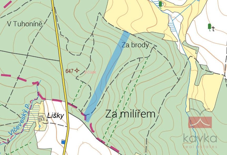 Lesy, Křeč, 38 985 m²