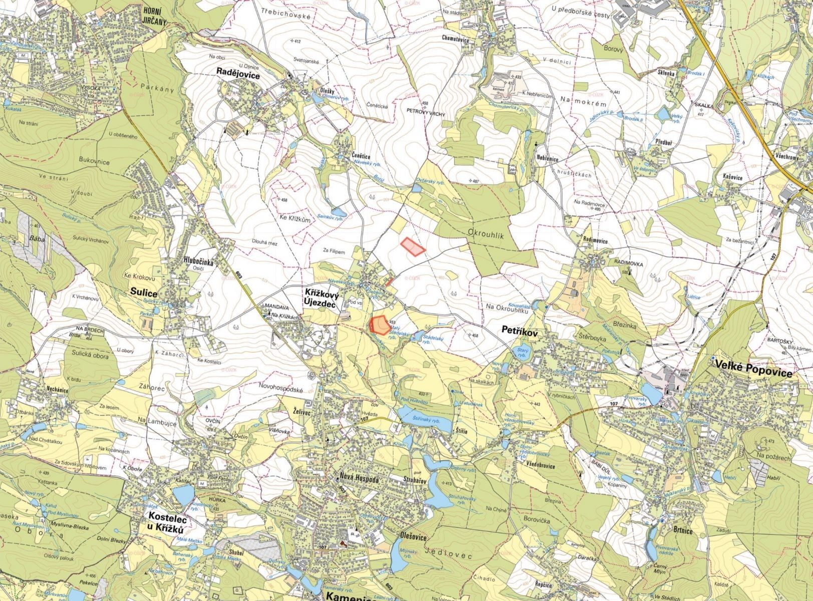 Zemědělské pozemky, Křížkový Újezdec