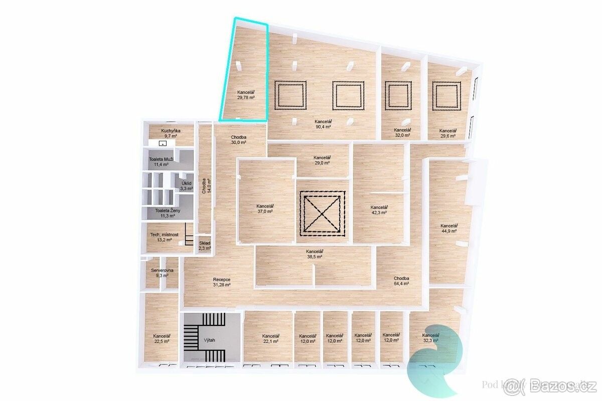 Pronájem kancelář - České Budějovice, 370 01, 30 m²