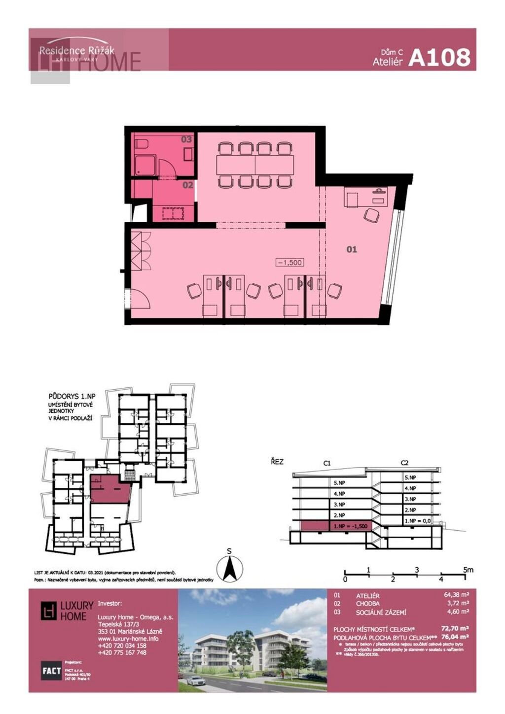 Prodej byt 2+kk - Sedlecká, Karlovy Vary, 76 m²