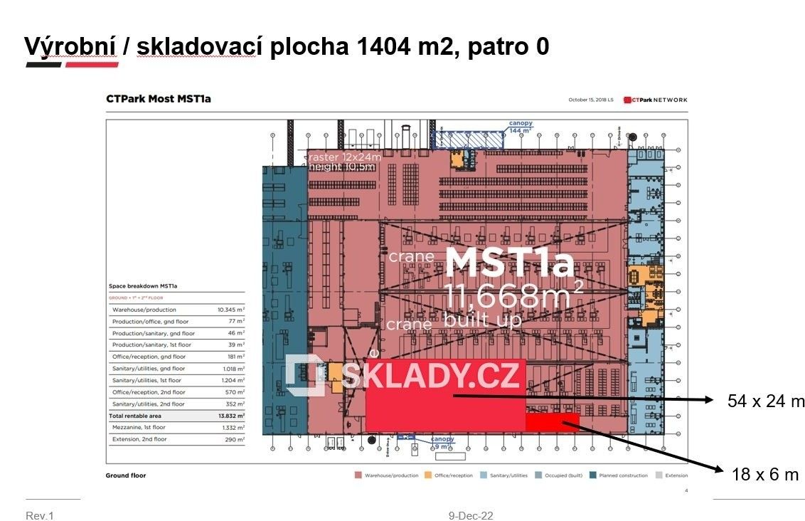 Pronájem sklad - Most, 2 700 m²